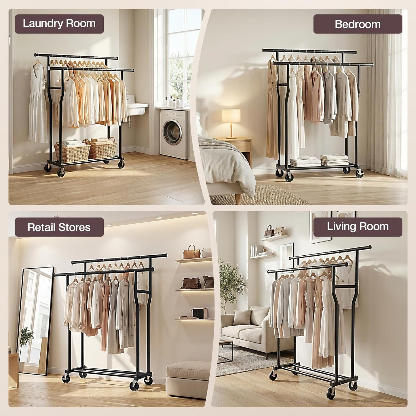 Double-Rod Clothing Rack