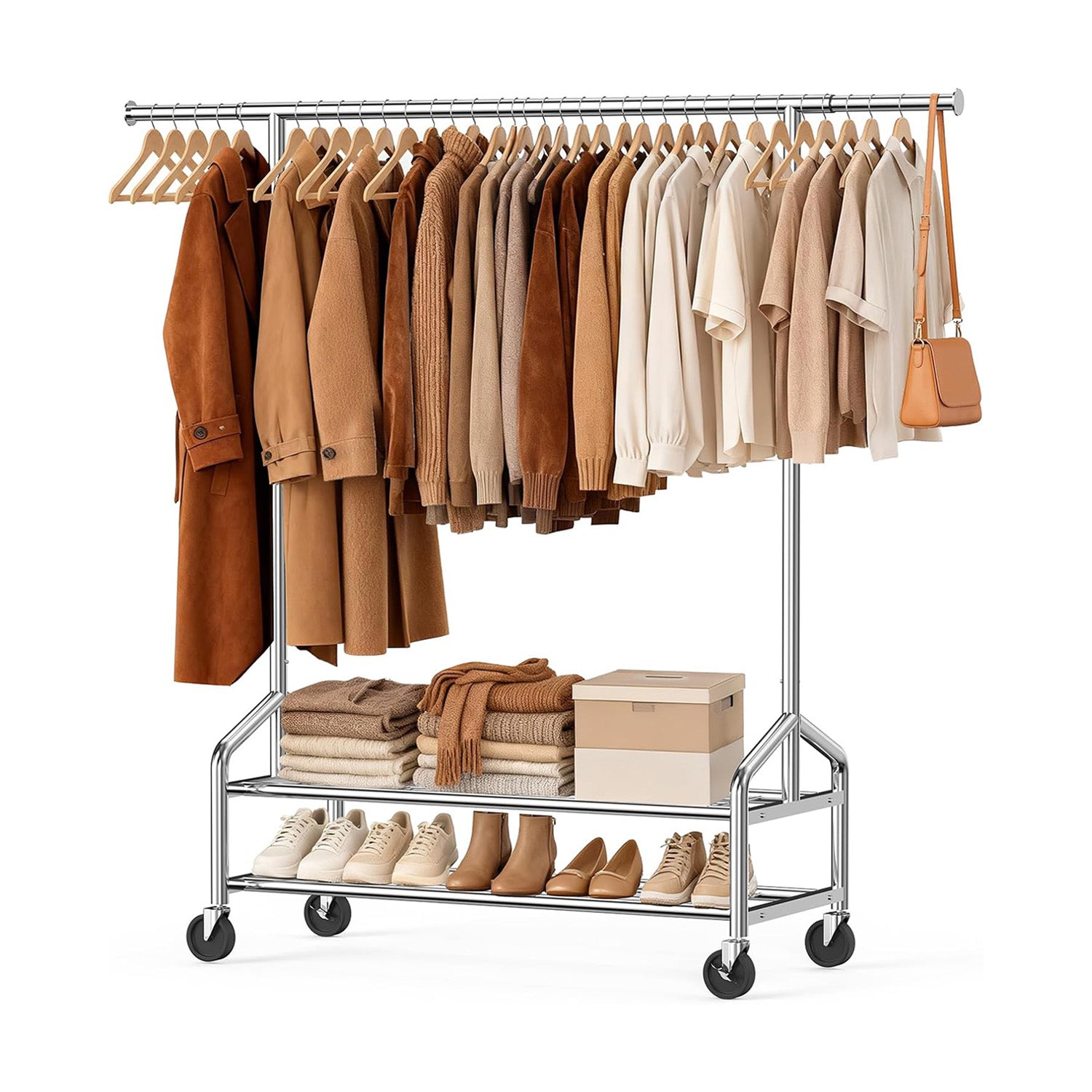 Heavy-duty Clothes Rack — 650lbs Capacity,2 Sturdy Shelves | WATIOWL