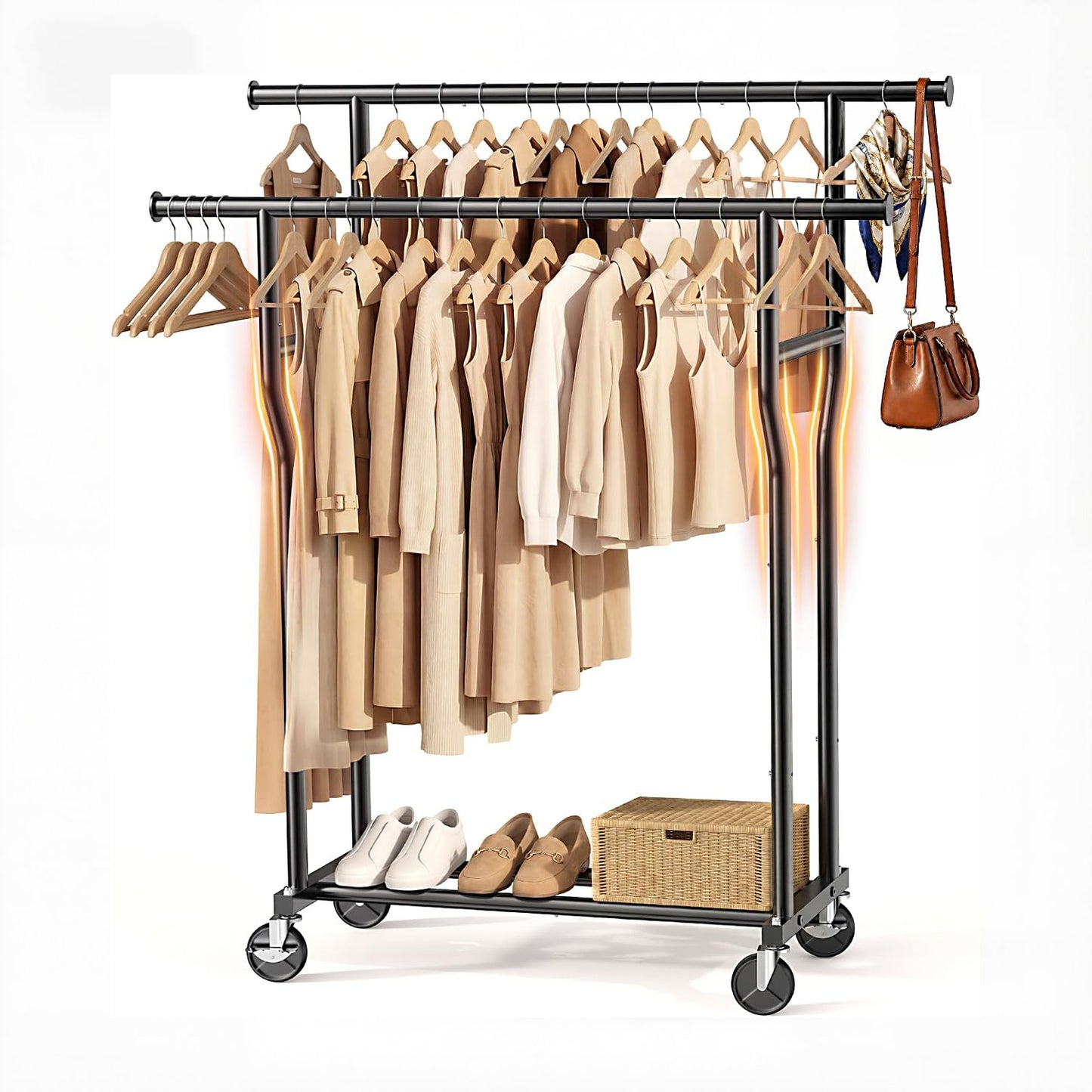 Double-Rod Clothing Rack