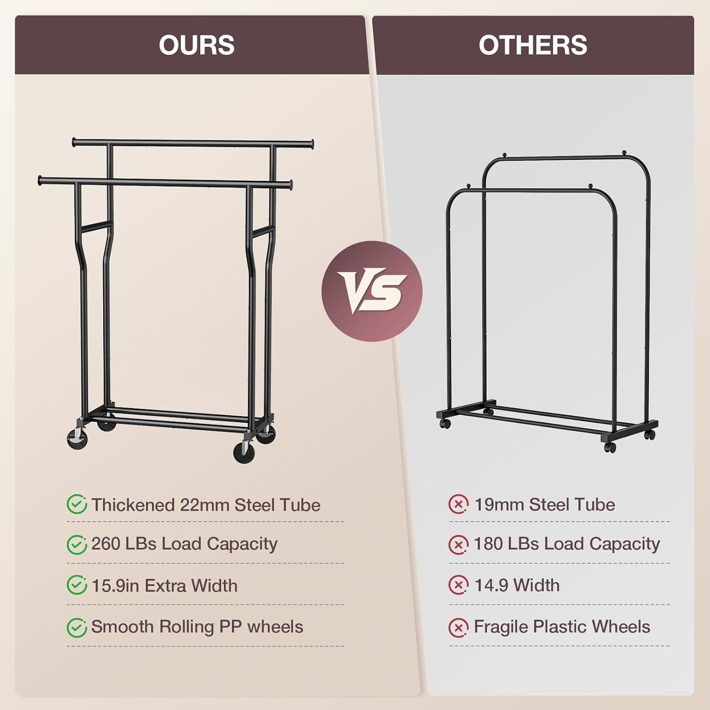 Double-Rod Clothing Rack