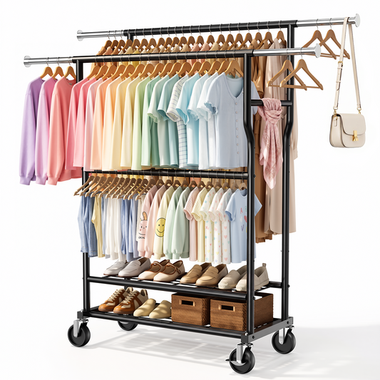 WATIOWL Extra-Large Heavy-Duty Clothes Rack